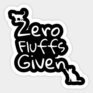 Zero Fluffs Given Sticker